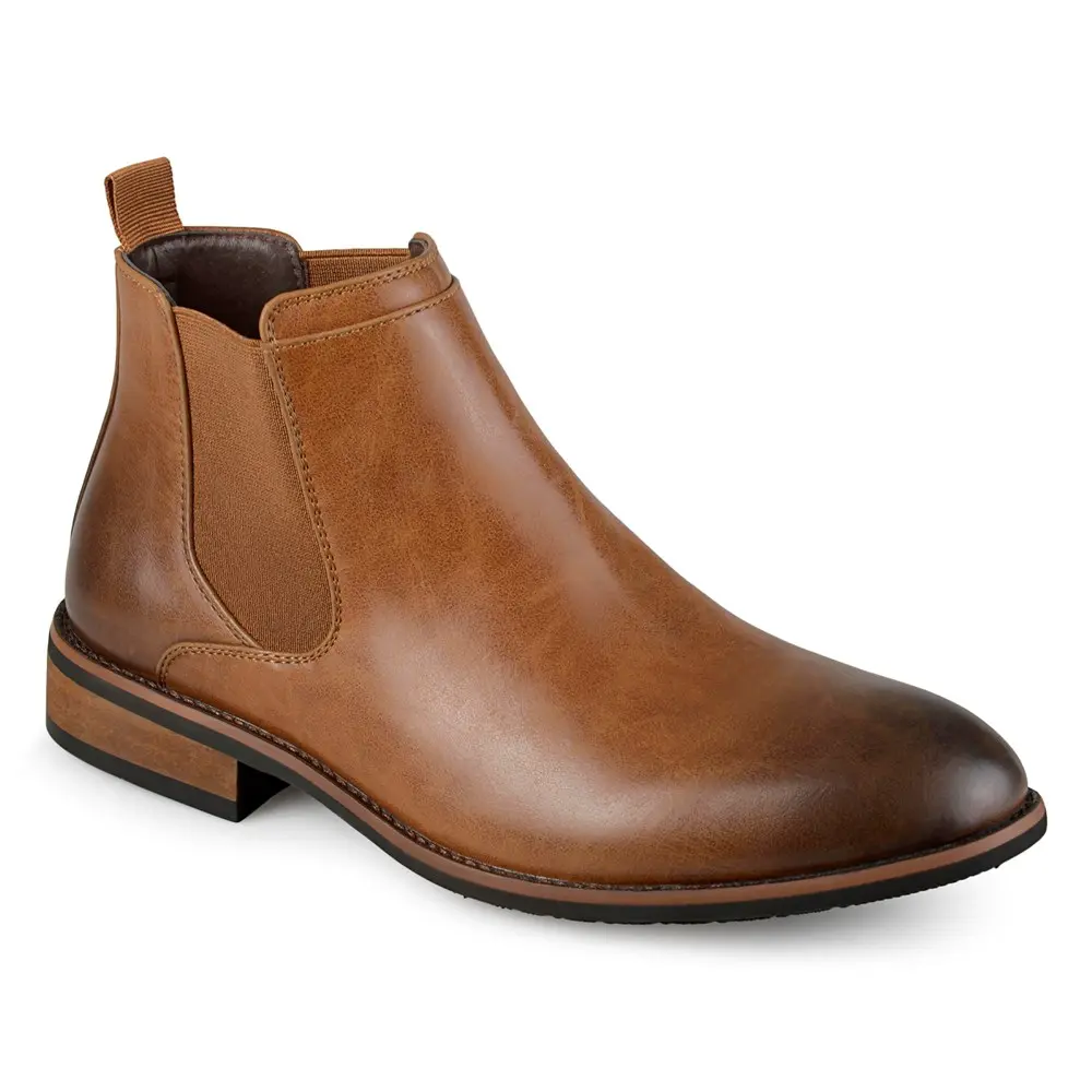 Botas Chelsea Landon De Tacón Apilado Para Hombre De Vance Co. - Castaño 10 Mediano | TRG192761195