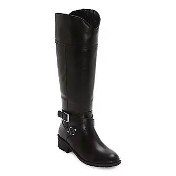 Botas De Montar Con Tacón Apilado Dempsy Para Mujer De St. John'S Bay - Negro 9 Mediano | TRG192803892