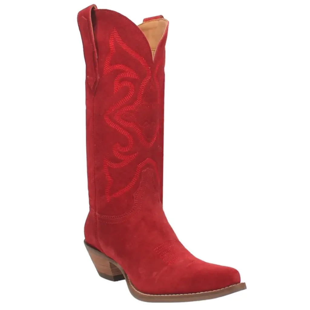 Botas Vaqueras De Tacón Alto Dingo Out West Para Mujer - Rojo, Talla 9 1/2 Mediana | 887520321354 TRG187862736