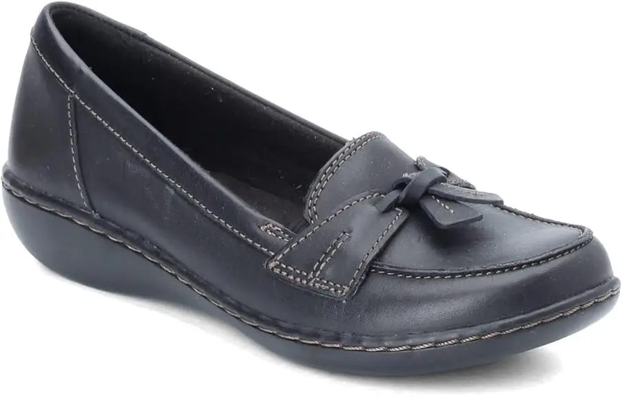 Clarks Of England Clarks Ashland Mocasines De Burbuja Para Mujer - Negro 7 1/2 Ancho | TRG185046917