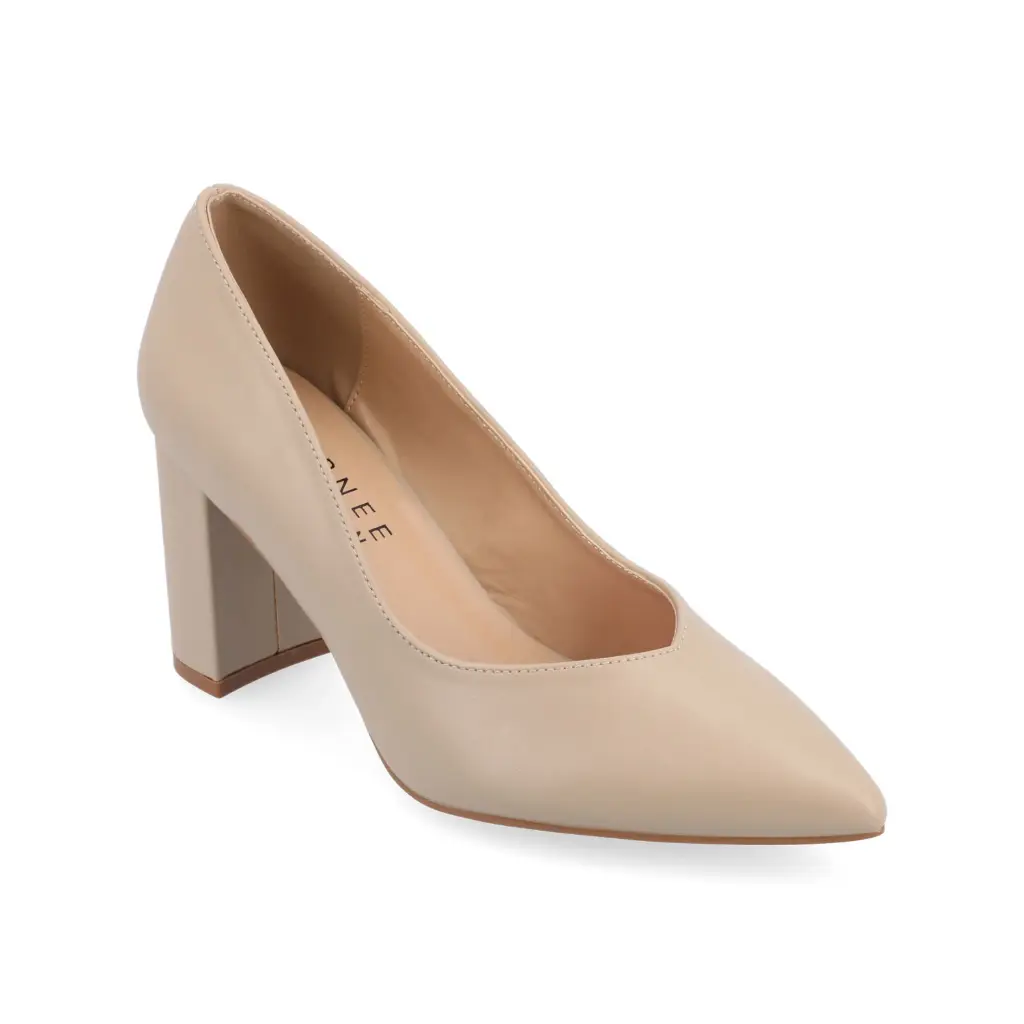 Colección Journee Zapatos De Tacón Cuadrado Simonne Con Punta Puntiaguda Para Mujer - Trigo 9 1/2 Estrecho | TRG191580386