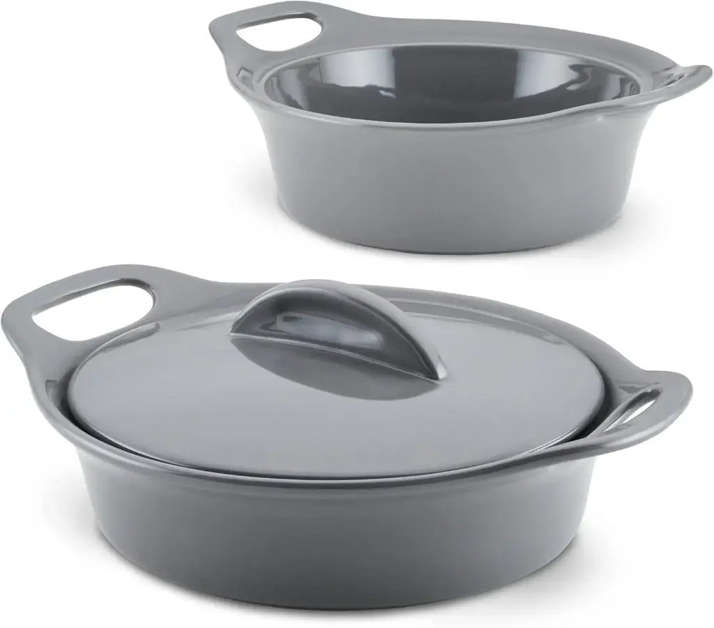 Juego De 3 Piezas - Cacerolas De Cerámica Rachael Ray Con Tapa Compartida - Gris Oscuro, Talla Única | TRG182406384