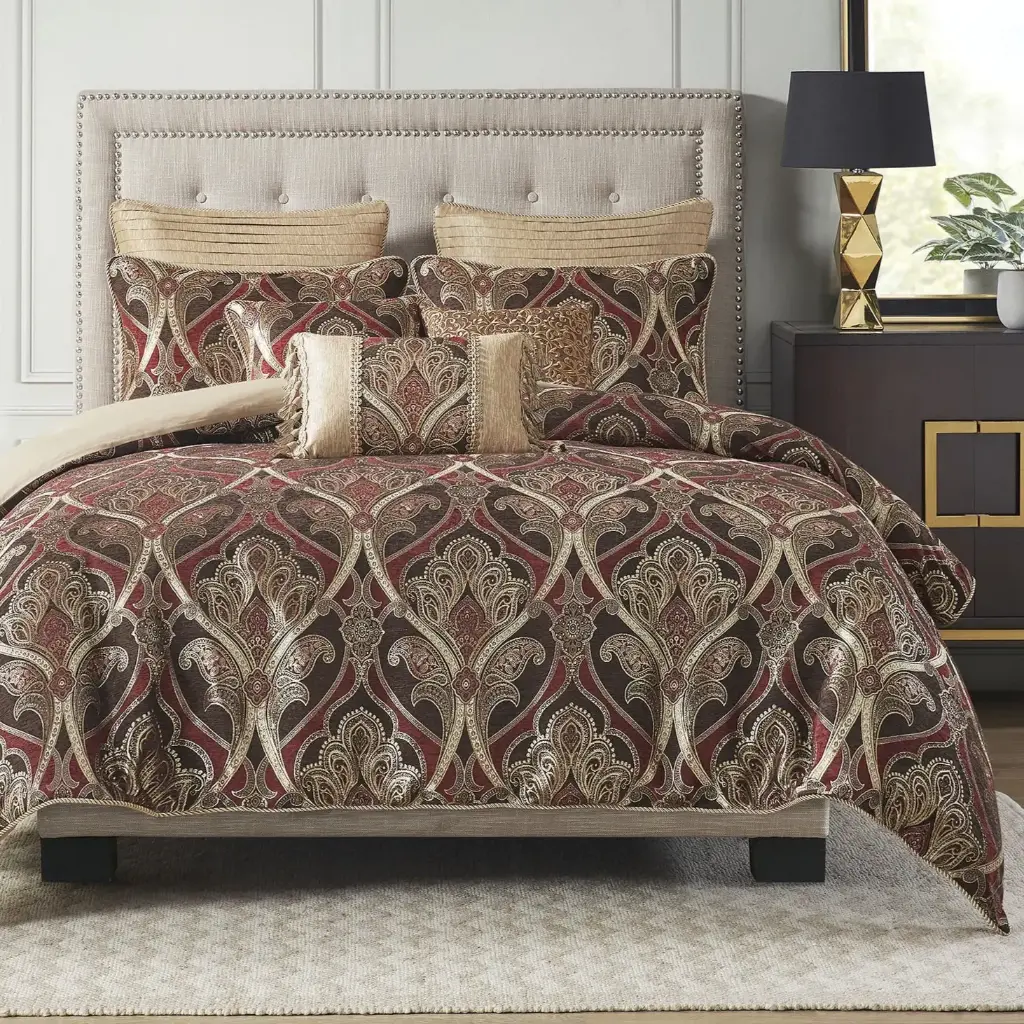 Juego De Edredón Jacquard De 8 Piezas Madison Park Ollx-Mps10-488 Con Acabado Rojo | 22164152197 TRG180233361