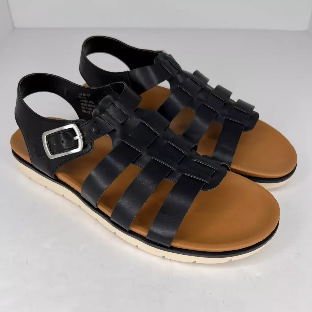 Sandalias Con Tiras Nilo Para Mujer De A.N.A. - Negro 11 Mediano | R1N0000007Tj25 TRG187600992