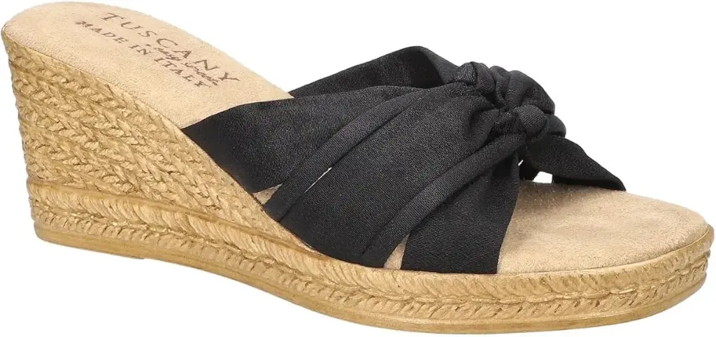 Sandalias De Cuña Easy Street Ghita Para Mujer - Crepe Negro 7 Extra Ancho | 196371533350 TRG187797268