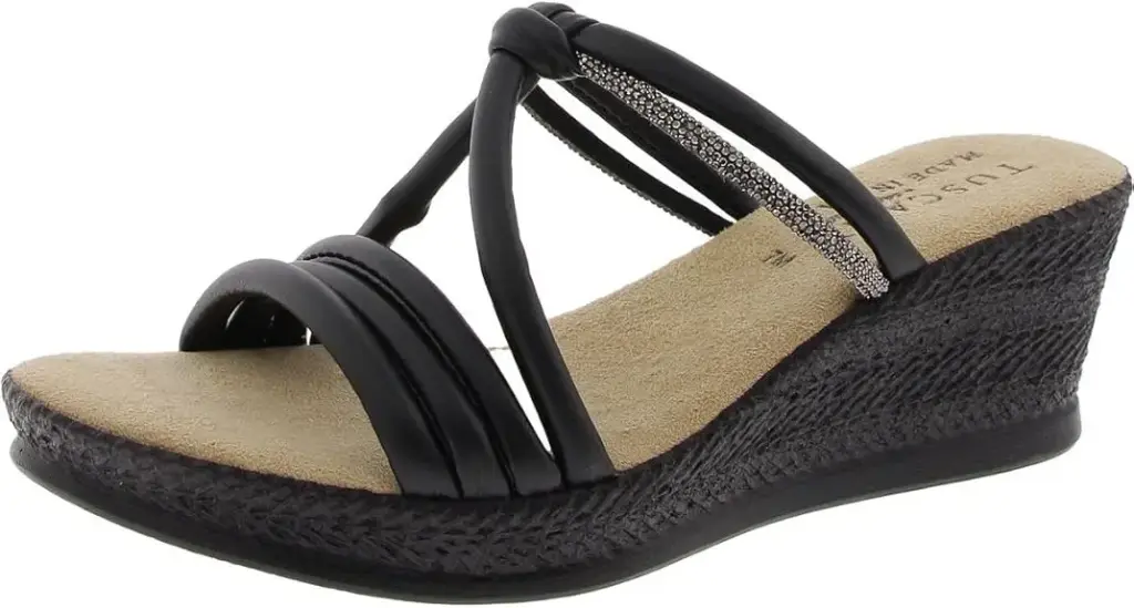 Sandalias De Cuña Elvera Para Mujer De Easy Street - Negro 8 1/2 Mediano | 196371531448 TRG187603268