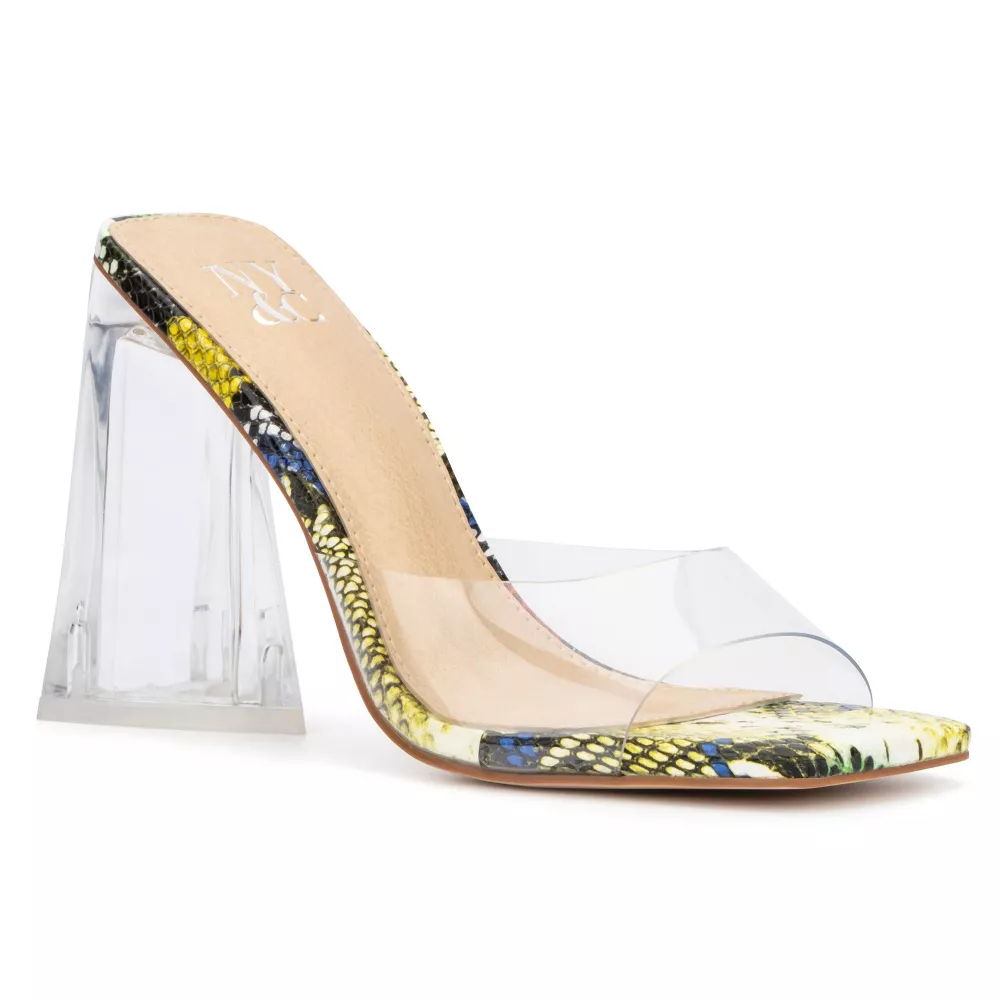 Sandalias De Tacón Para Mujer New York & Company Heather - Amarillo Multicolor 10 Mediano | TRG185041136