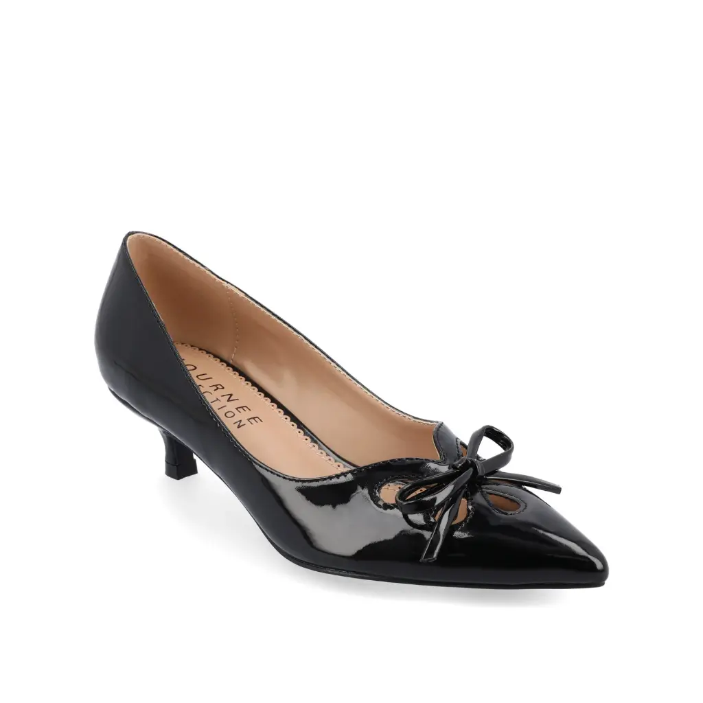 Zapatos De Tacón Bajo Con Punta Puntiaguda Lutana De Journee Collection Para Mujer - Negro, Talla 8 1/2 (Talla Mediana) | TRG185045052