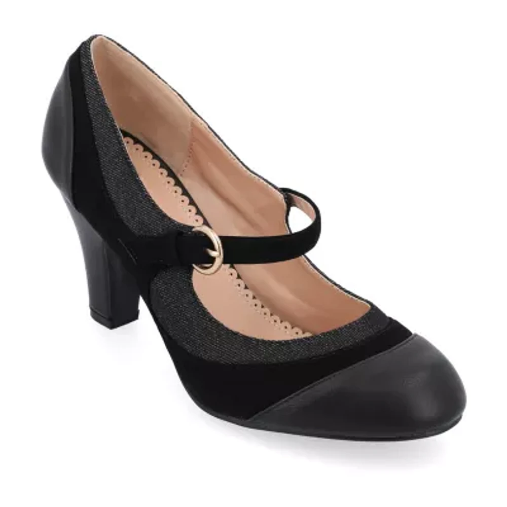 Zapatos De Tacón Cónico Siri Para Mujer De La Colección Journee - Negro, 8 1/2 Ancho | 194593638075 TRG185041134