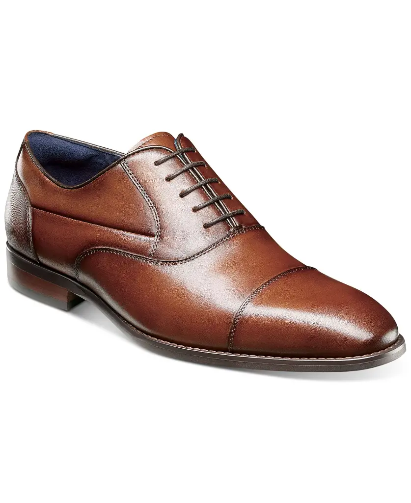 Zapatos Oxford Con Cordones Y Puntera Kallum De Stacy Adams Para Hombre - Cognac 9 1/2 Mediano | 793926200219 TRG187601186