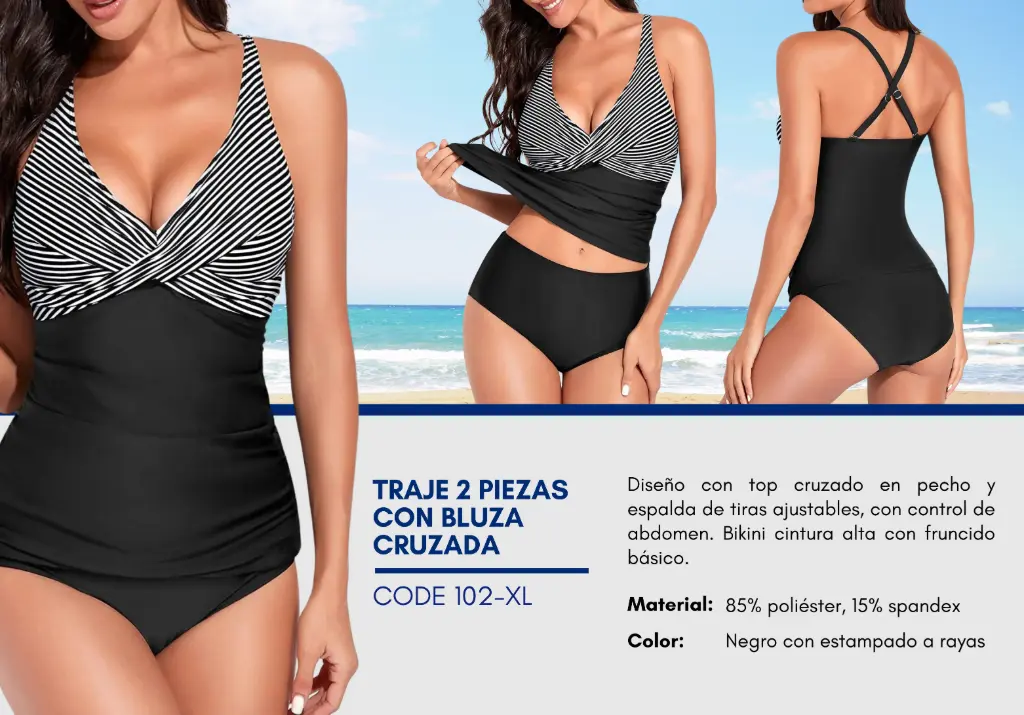 Traje de Baño Para Mujer Extra Large Superior Swim XL-102