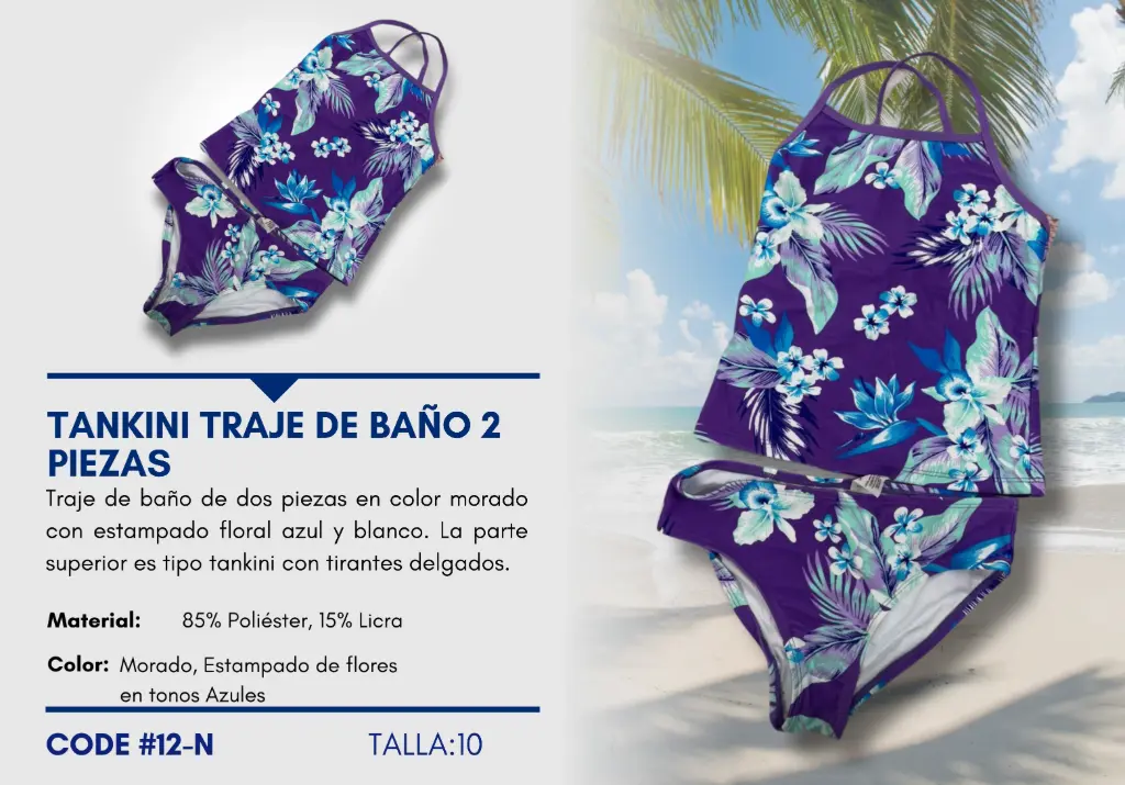 Traje de Baño Para Niña 10Y Kids Swim N-12