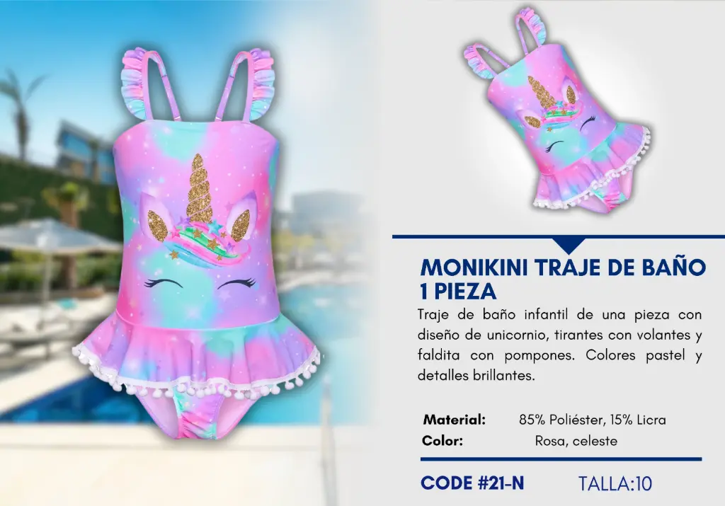 Traje de Baño Para Niña 10Y Kids Swim N-21