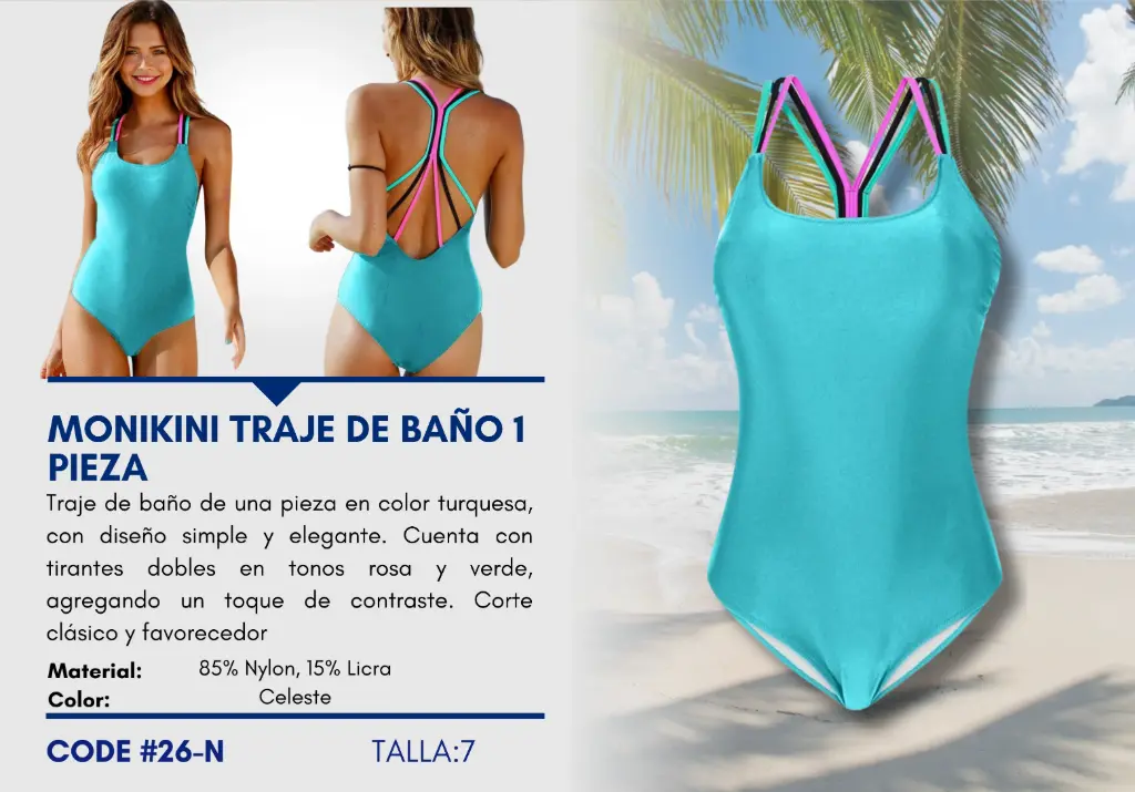 Traje de Baño Para Niña 7Y Kids Swim N-26