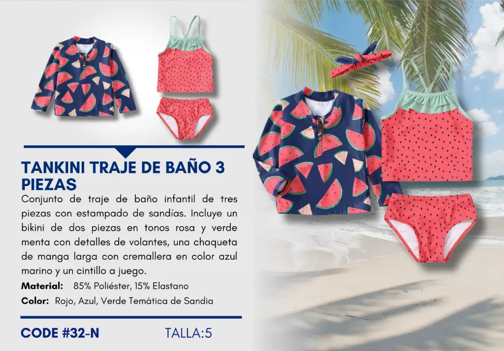 Traje de Baño Para Niña 5Y Kids Swim N-32