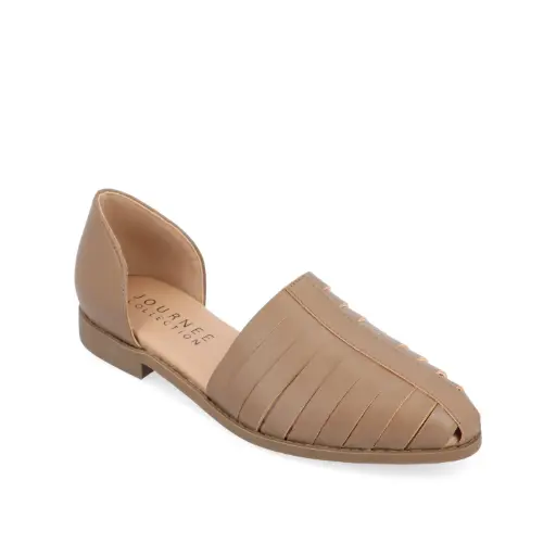 [Journee Collection Womens Anyah Pointed Toe Ballet Flats - Taupe 5 1/2 Medium] Bailarinas Anyah De Punta Puntiaguda Para Mujer De La Colección Journee - Taupe, 14,5 Cm. | 194593993433 TRG187601161