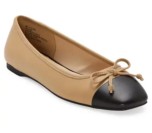 [Liz Claiborne Womens Flora Ballet Flats - CREAM BLACK 7 WIDE] Bailarinas Flora De Liz Claiborne Para Mujer - Crema Negro 7 Ancho | 198272164978 TRG188556263