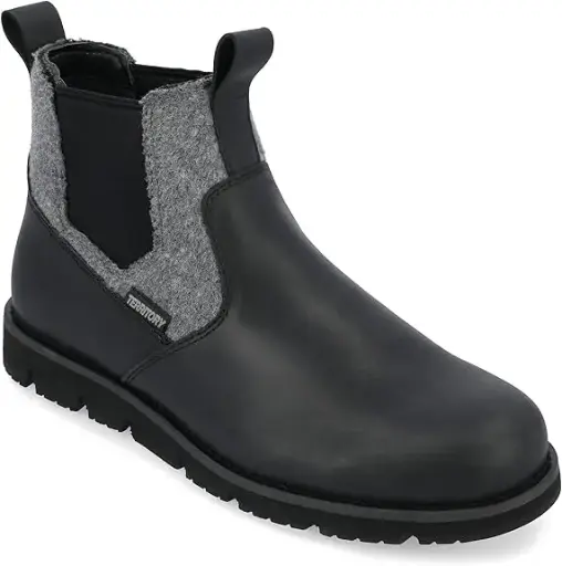 [Territory Mens Canyonlands Flat Heel Chelsea Boots - BLACK 9 MEDIUM] Botas Chelsea De Tacón Plano Canyonlands Para Hombre De Territory - Negro 9 Mediano | TRG185041276