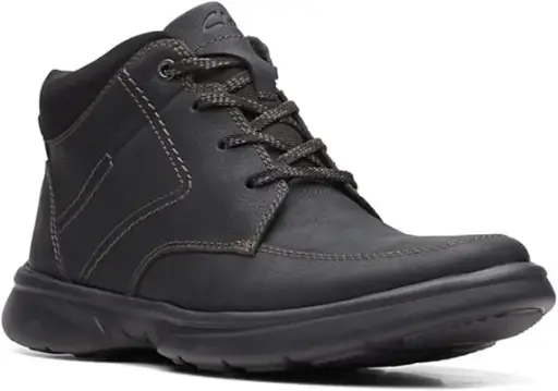 [Clarks Of England Clarks Mens Bradley Mid Flat Heel Lace Up Boots - BLACK 9 WIDE] Botas De Tacón Plano Con Cordones Bradley De Clarks Of England Para Hombre - Negro 9 Ancho | TRG185053037
