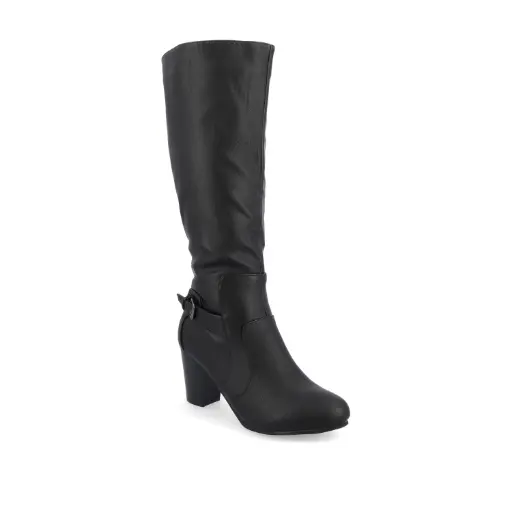 [Journee Collection Womens Carver Wide Calf Knee-High Boots Black 10 Medium (B,M)] Botas Hasta La Rodilla Journee Collection Carver Para Mujer, Color Negro, Talla 10 Mediana (B, M) | TRG188061862