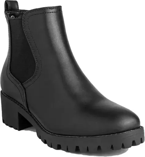 [Sugar Womens Kelce Stacked Heel Booties - BLACK 11 MEDIUM] Botines De Tacón Alto Kelce Para Mujer Sugar - Negro 11 Mediano | 193605506777 TRG187799092