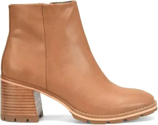[Korks Womens Chandler Stacked Heel Booties - TAN 7 1/2 MEDIUM] Botines De Tacón Apilado Chandler Para Mujer De Korks - Tan 7 1/2 Mediano | TRG185044275