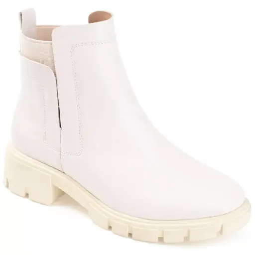 [Journee Collection Womens Jeeva Block Heel Booties - Ivory 6 Medium] Botines De Tacón Cuadrado Jeeva Para Mujer De La Colección Journee - Marfil 6 Mediano | 52574945034 TRG188383875