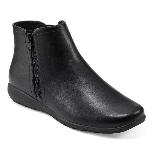 [Easy Spirit Womens Alice Flat Heel Booties - BLACK PEBBLED 11 MEDIUM] Botines Planos Alice De Easy Spirit Para Mujer - Negro Granulado 11 Mediano | TRG191575704