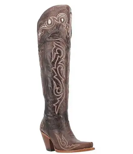 [Dan Post Womens Kommotion Block Heel Cowboy Boots - Chocolate 10 Medium] Dan Post Botas De Vaquero Kommotion Con Tacón De Bloque Para Mujer - Chocolate 10 Medium | 887520223498 TRG188361920