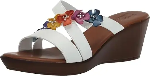 [Easy Street Womens Bellefleur Wedge Sandals - WHITE 6 1/2 WIDE] Sandalias De Cuña Bellefleur Para Mujer De Easy Street - Blancas, 6 1/2 Ancho | 196371531035 TRG187799064