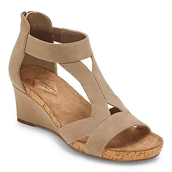 [St. John`S Bay St. John's Bay Womens Taz Wedge Sandals - PORCHINI 7 MEDIUM] Sandalias De Cuña Taz Para Mujer De St. John'S Bay - Porchini 7 Medium | TRG191655393