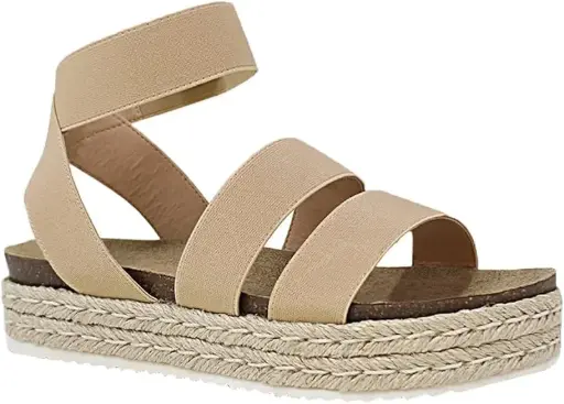 [Yoki Womens Chiara-10 Wedge Sandals - BEIGE 7 1/2 MEDIUM] Sandalias De Cuña Yoki Chiara-10 Para Mujer - Beige 7 1/2 Mediano | 888125903907 TRG188720492