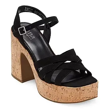 [A.N.A Womens Heston Heeled Sandals - BLACK 5 MEDIUM] Sandalias De Tacón Heston Para Mujer A.N.A - Negro 5 Mediano | TRG191575054