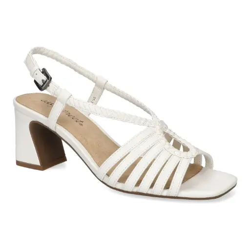 [Easy Street Womens Topaz Heeled Sandals - WHITE 8 1/2 MEDIUM] Sandalias De Tacón Topacio Easy Street Para Mujer - Blanco 8 1/2 Mediano | TRG191574816