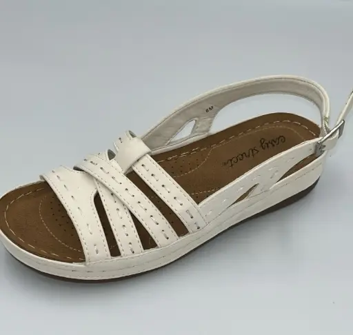 [Easy Street Womens Kehlani Strap Sandals - WHITE 6 MEDIUM] Sandalias De Tiras Kehlani Para Mujer De Easy Street - Blanco 6 Mediano | 193073690237 TRG187861032