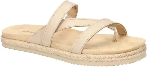 [Easy Street Womens Song Slide Sandals - NATURAL 6 EXTRA WIDE] Sandalias Easy Street Song Para Mujer - Natural 6 Extra Anchas | 196371566112 TRG187798021