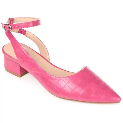 [Journee Collection Womens Keefa Pointed Toe Block Heel Pumps - Magenta 11 Medium] Zapatos De Salón Keefa De Tacón Cuadrado Y Punta Puntiaguda Para Mujer De Journee Collection - Magenta 11 (Talla Mediana) | TRG192761095