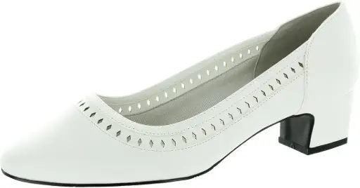 [Easy Street Womens Giana Block Heel Pumps - WHITE 11 WIDE] Zapatos De Tacón Cuadrado Giana Para Mujer De Easy Street - Blanco 11 Ancho | 196371574216 TRG187600773