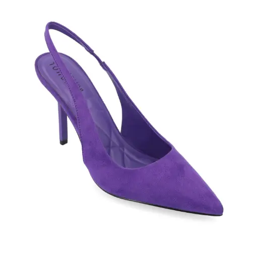 [Journee Collection Womens Elenney Pointed Toe Stiletto Heel Pumps - Purple 6 Medium] Zapatos De Tacón De Aguja Con Punta Puntiaguda Elenney Para Mujer De Journee Collection - Morado, Talla 6 Mediana | TRG192805607