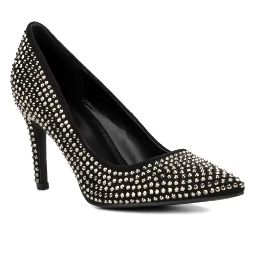 [New York & Company Womens Yelenas Pointed Toe Stiletto Heel Pumps - BLACK 9 MEDIUM] Zapatos De Tacón De Aguja Con Punta Puntiaguda Yelenas De New York & Company Para Mujer - Negro 9 Mediano | TRG191576480