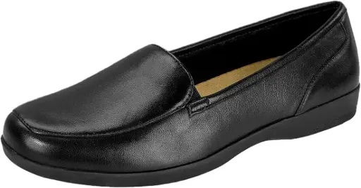 [Easy Spirit Women's Devitt Leather Closed Toe Oxfords - Black 9.5M US] Zapatos Oxford De Piel Devitt Con Punta Cerrada Para Mujer De Easy Spirit - Negro (Talla 9.5 M) | 191656161785