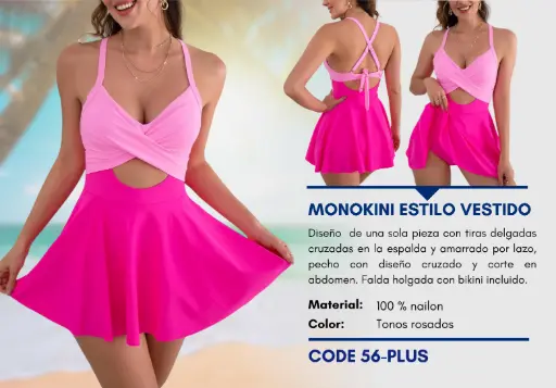 [Traje de Baño Para Mujer PLUS Elite Swim PLUS-56] Traje de Baño Para Mujer PLUS Elite Swim PLUS-56