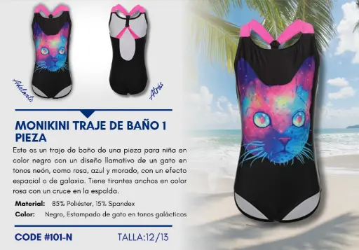 [Traje de Baño Para Niña 12/13Y Kids Swim N-101] Traje de Baño Para Niña 12/13Y Kids Swim N-101